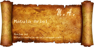 Matula Ariel névjegykártya